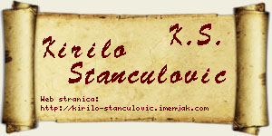 Kirilo Stančulović vizit kartica